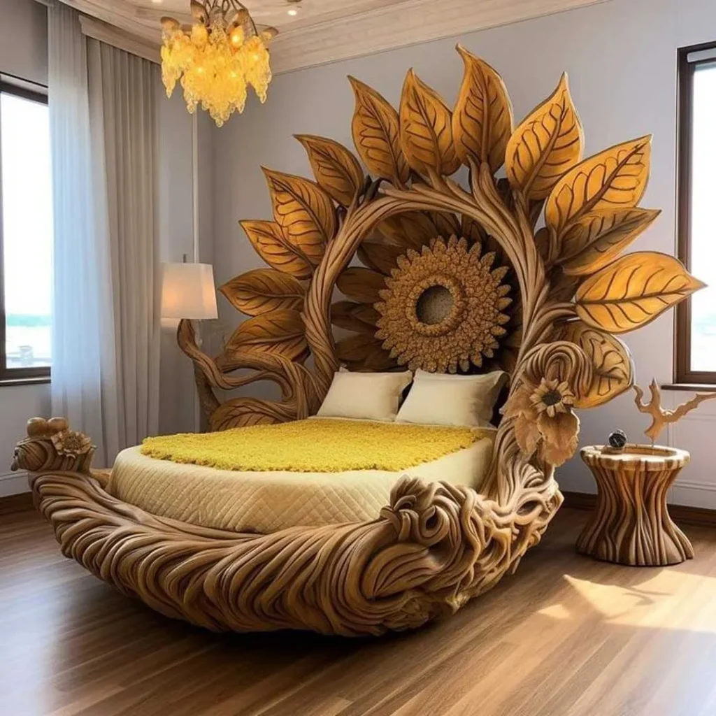 بهترین تخت با طرح گل آفتابگردان 