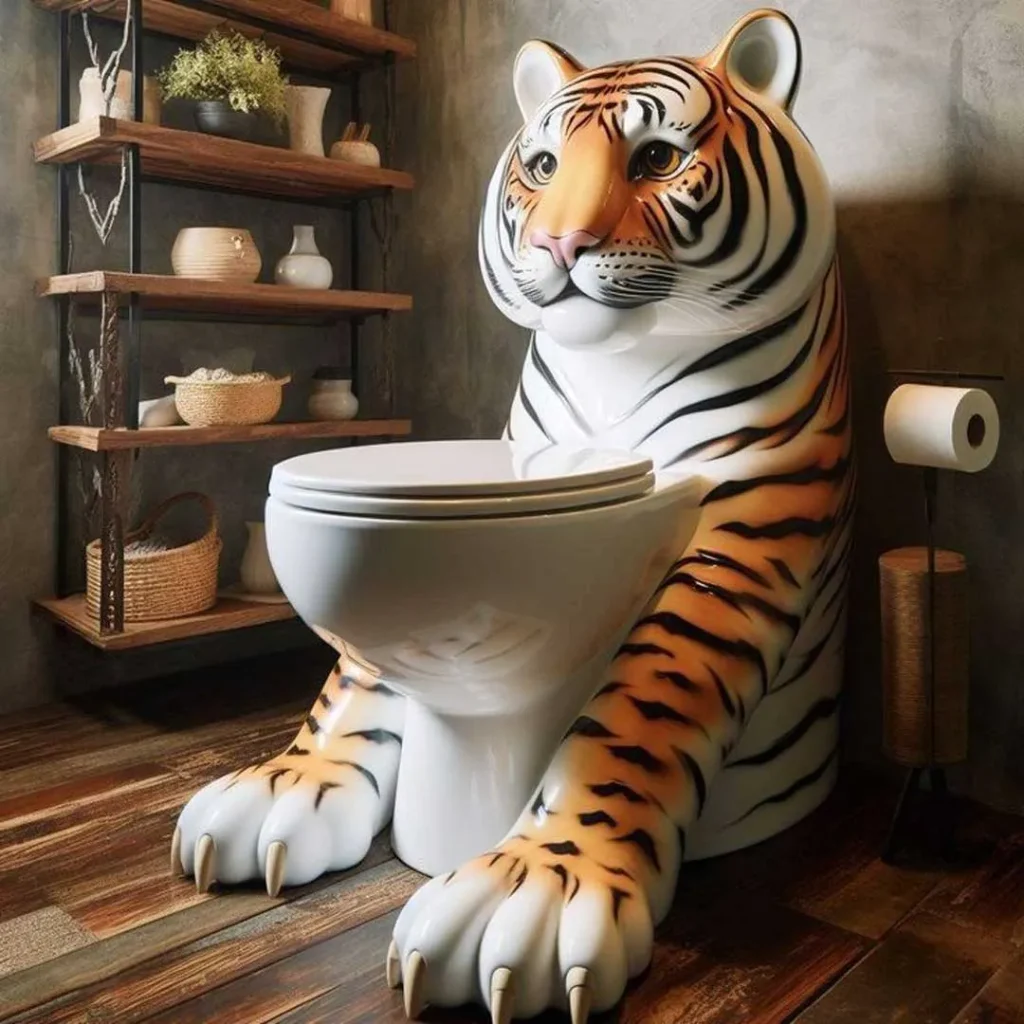 توالت با حیوان پلنگ