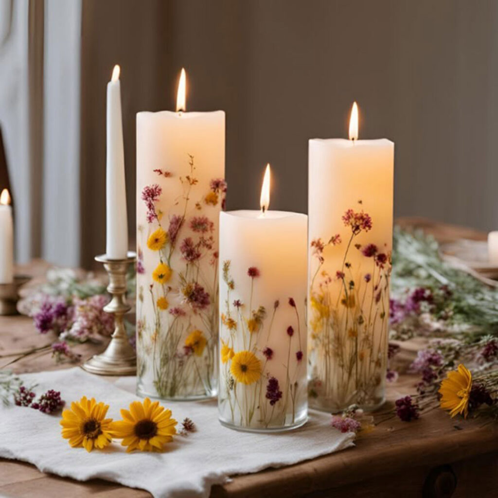 یک شمع زیبا برای دکوراسیون